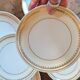 6 dessert plates A. Lanternier Limoges – gold decoration, 1950s