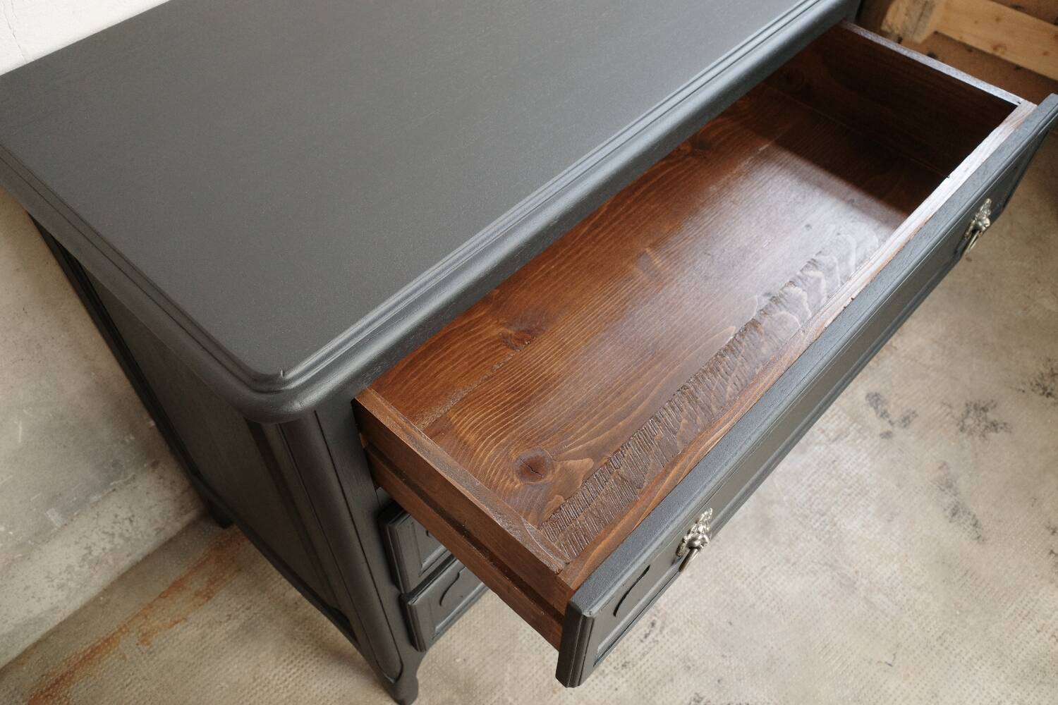 Black vintage chest of drawers