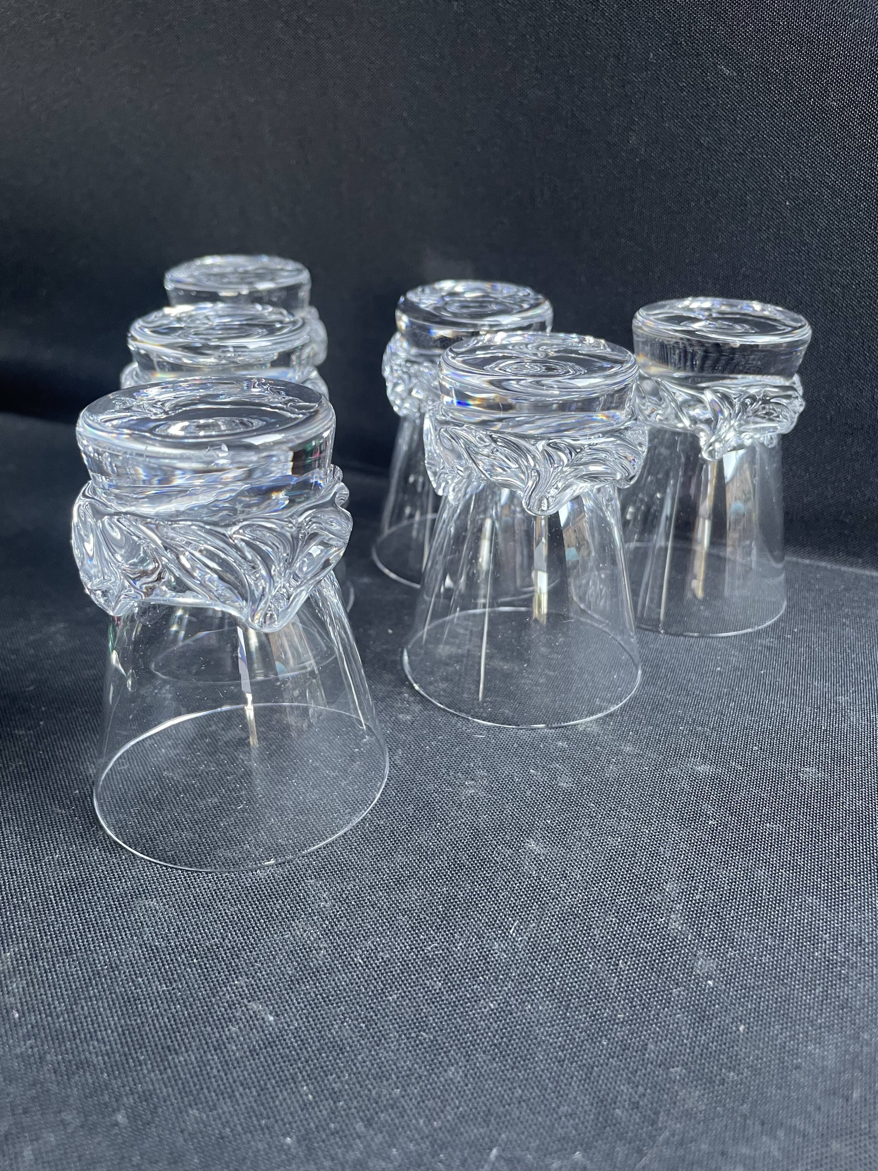 6 Daum Sorcy signed wine glasses