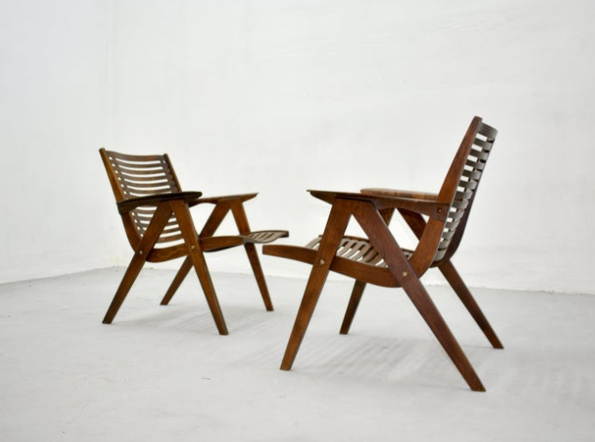 Chairs designed by Niko Kralj produced by Stol Slovenia