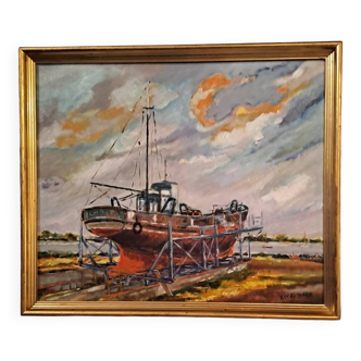 Marine oil on canvas signed Yan de Siber