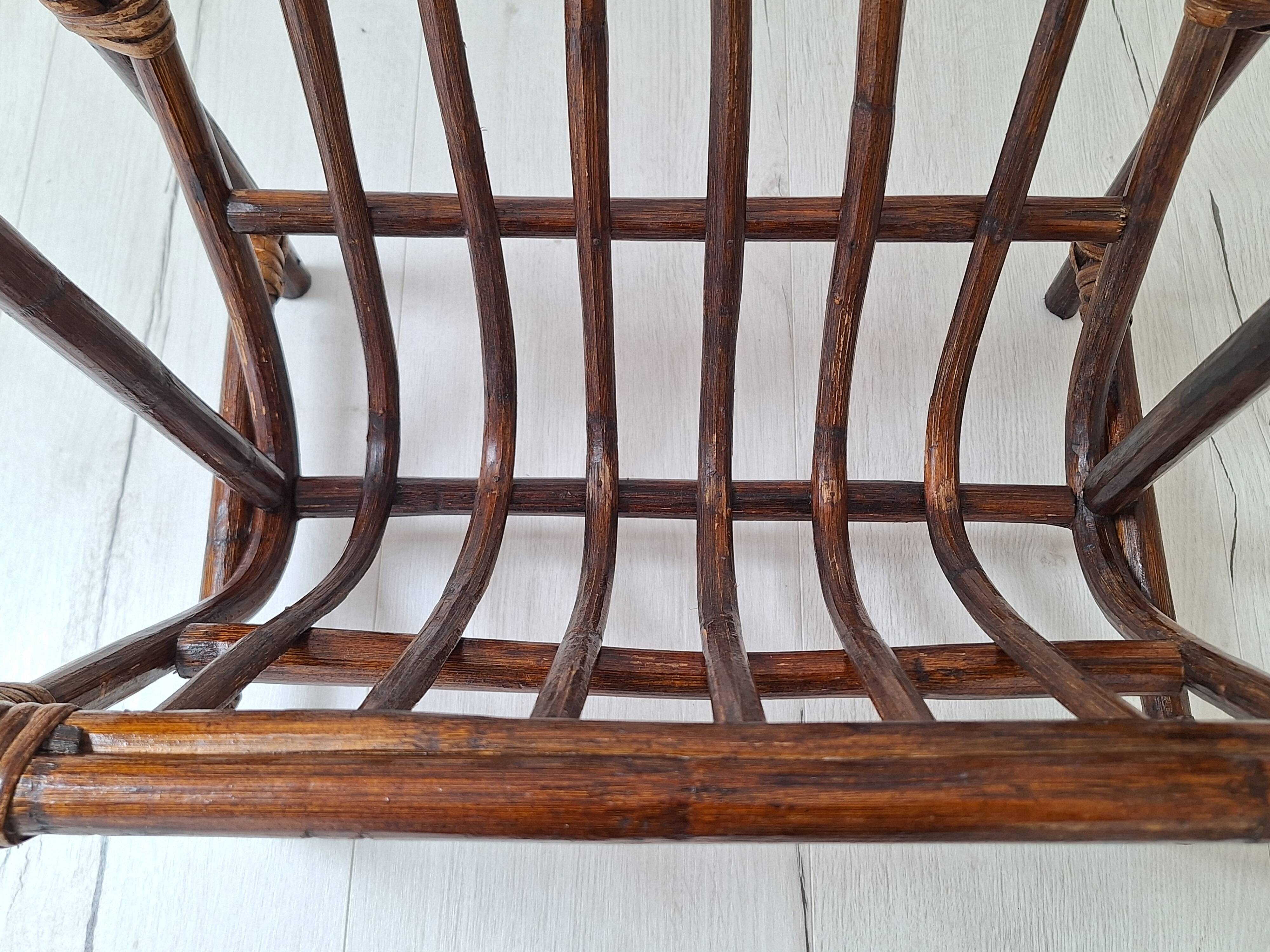 1970s rattan magazine rack