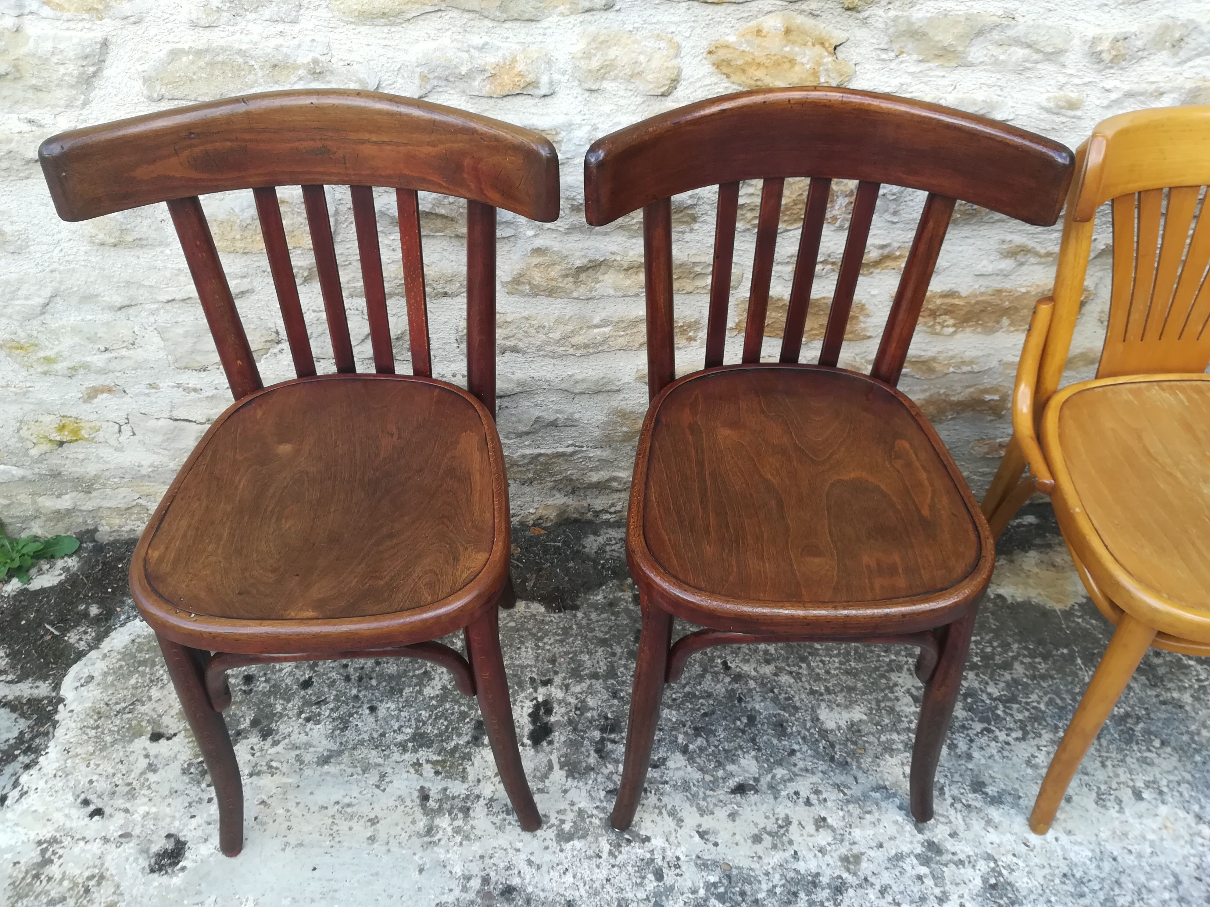 Mismatched bistro chairs