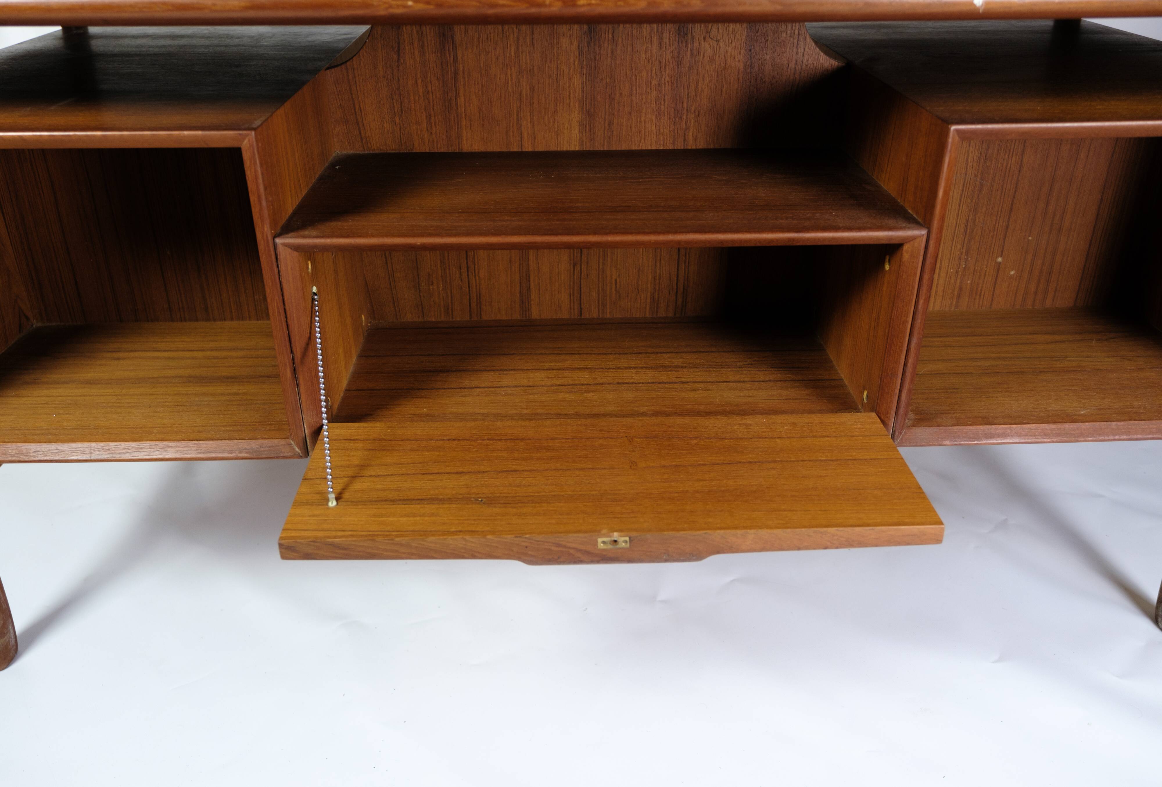 Desk Model 75 Made In Teak By Omann Junior Møbelfabrik From 1960s
