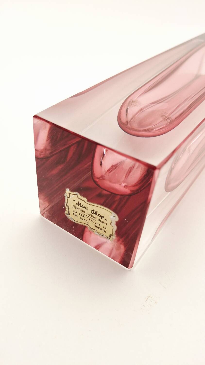 70s cubic sommerso vase