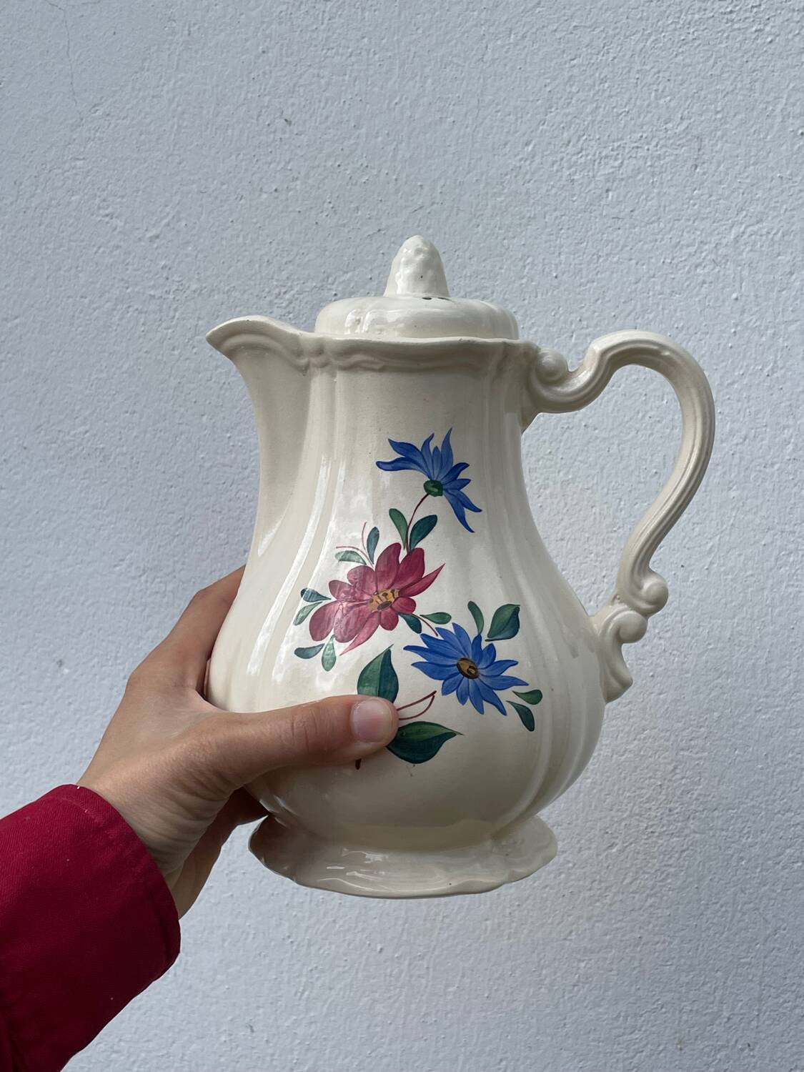 Digoin ceramic teapot with flowers