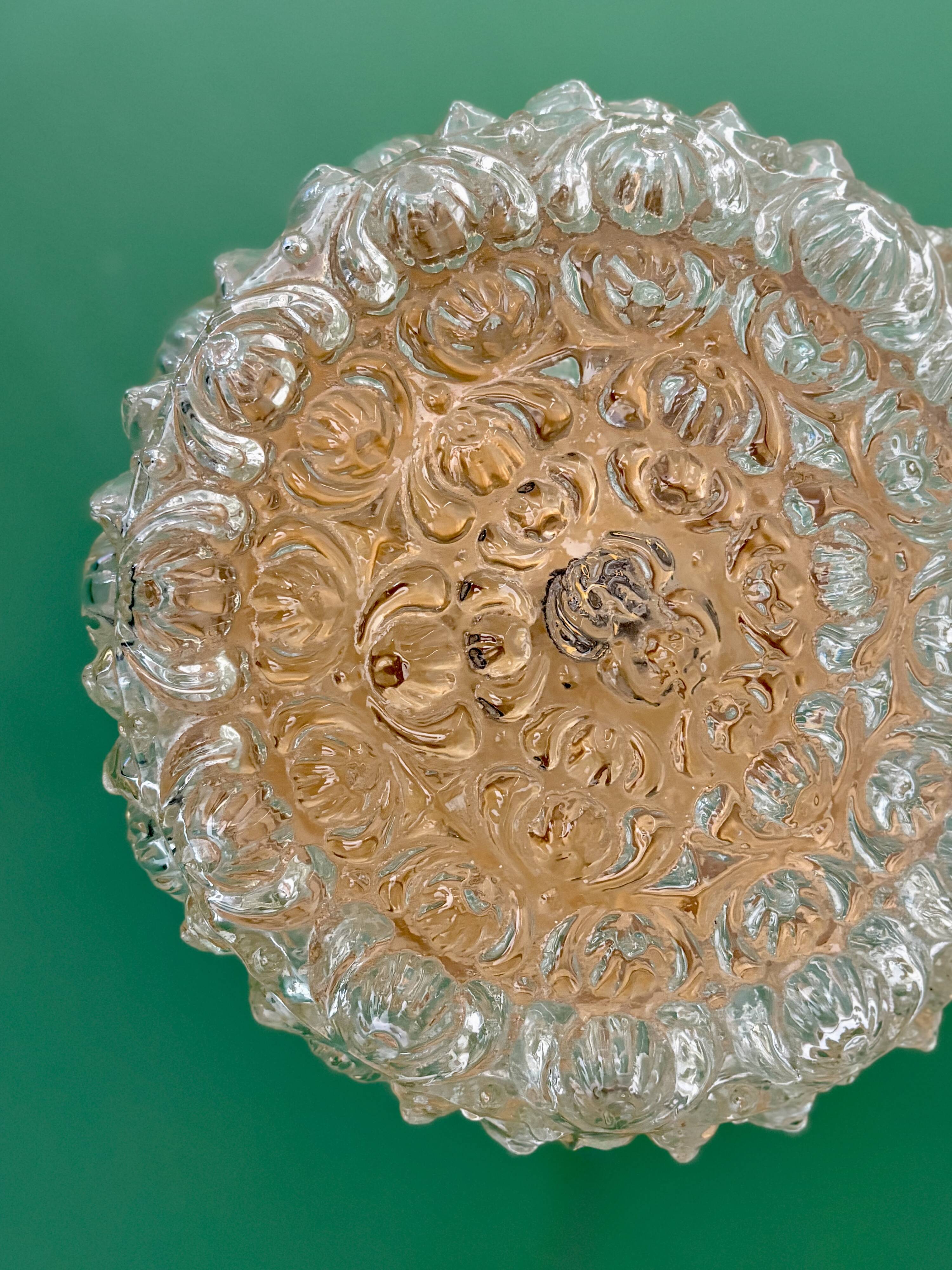 Vintage moulded glass wall or ceiling light globe