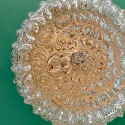 Applique ou plafonnier globe vintage en verre moulé