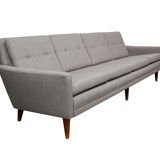 4 seater sofa danish in grey, restored