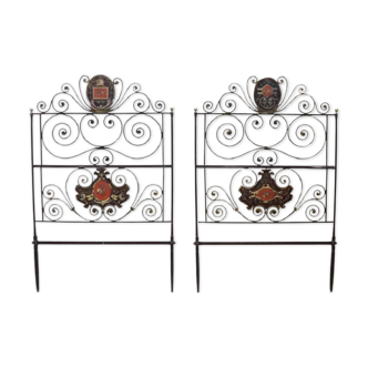 Pair Of Antique Headboards In Wrought Iron, Italy Early 19th Century