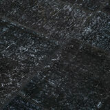 Handmade turkish overdyed 168 cm x 241 cm black patchwork carpet