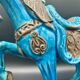 Cheval en céramique émaillée craquelée vintage