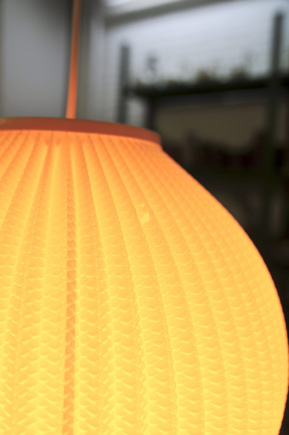 White plastic pendant lamp Pearl Shade by Lars Schiøler 1960
