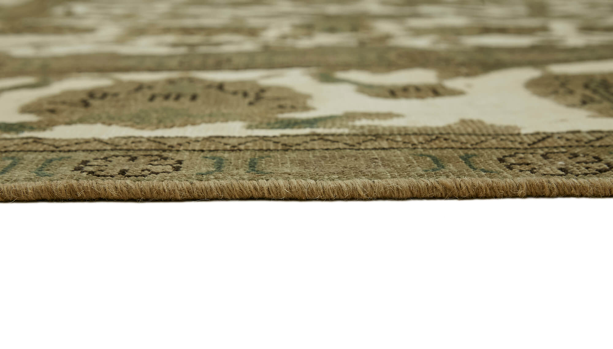 Hand-Knotted Anatolian Antique 1970s 280 cm x 376 cm Beige Wool Carpet