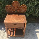 Paire de table de chevet en rotin