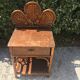 Paire de table de chevet en rotin