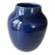 Vase grès céramique bleu signé Poterie du Soleil Salernes hauteur 20cm