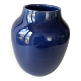 Blue ceramic stoneware vase signed Poterie du Soleil Salernes height 20cm