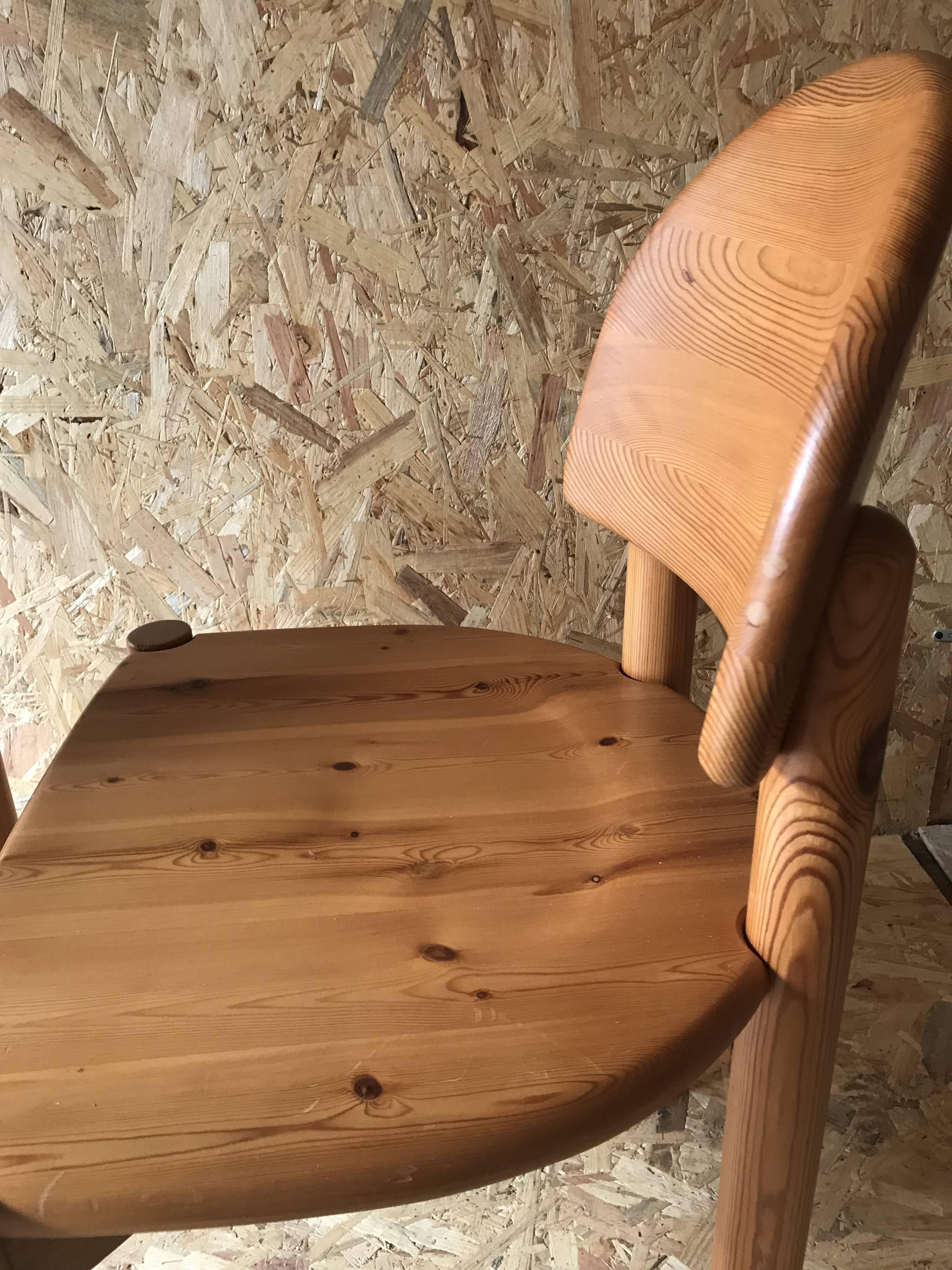 Pair of solid pine chairs by Rainer Daumiller, Germany 1960