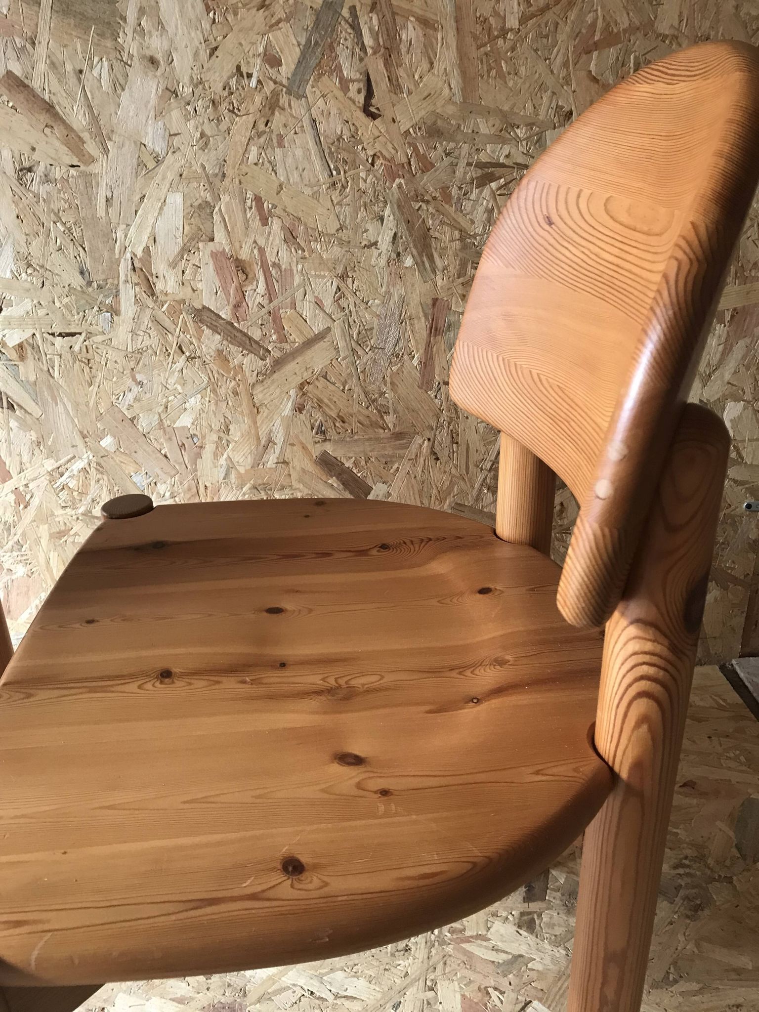 Pair of solid pine chairs by Rainer Daumiller, Germany 1960