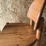 Pair of solid pine chairs by Rainer Daumiller, Germany 1960