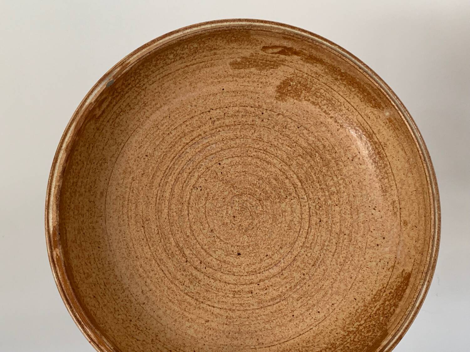 Large signed stoneware bowl.