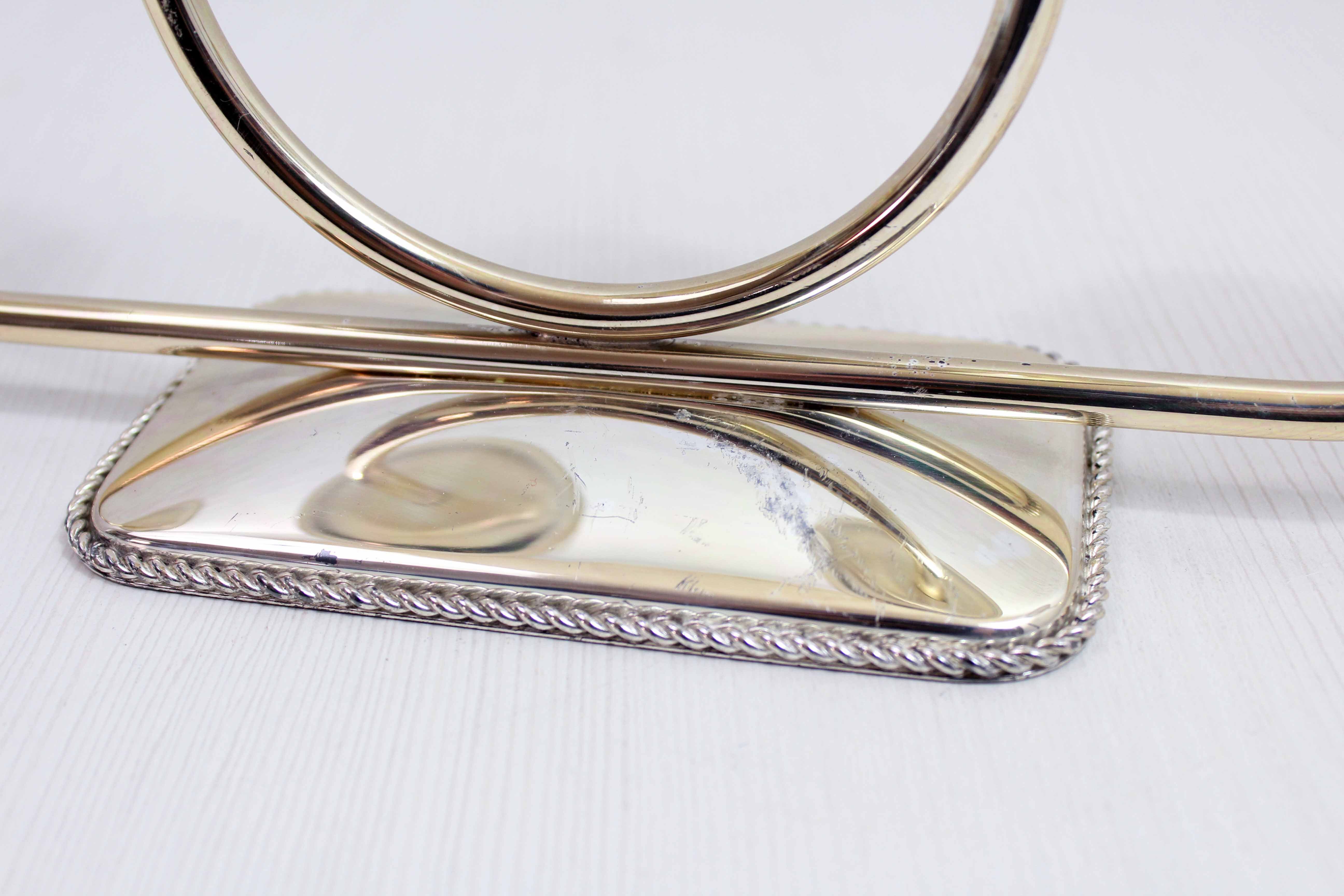 Silver metal candle holder