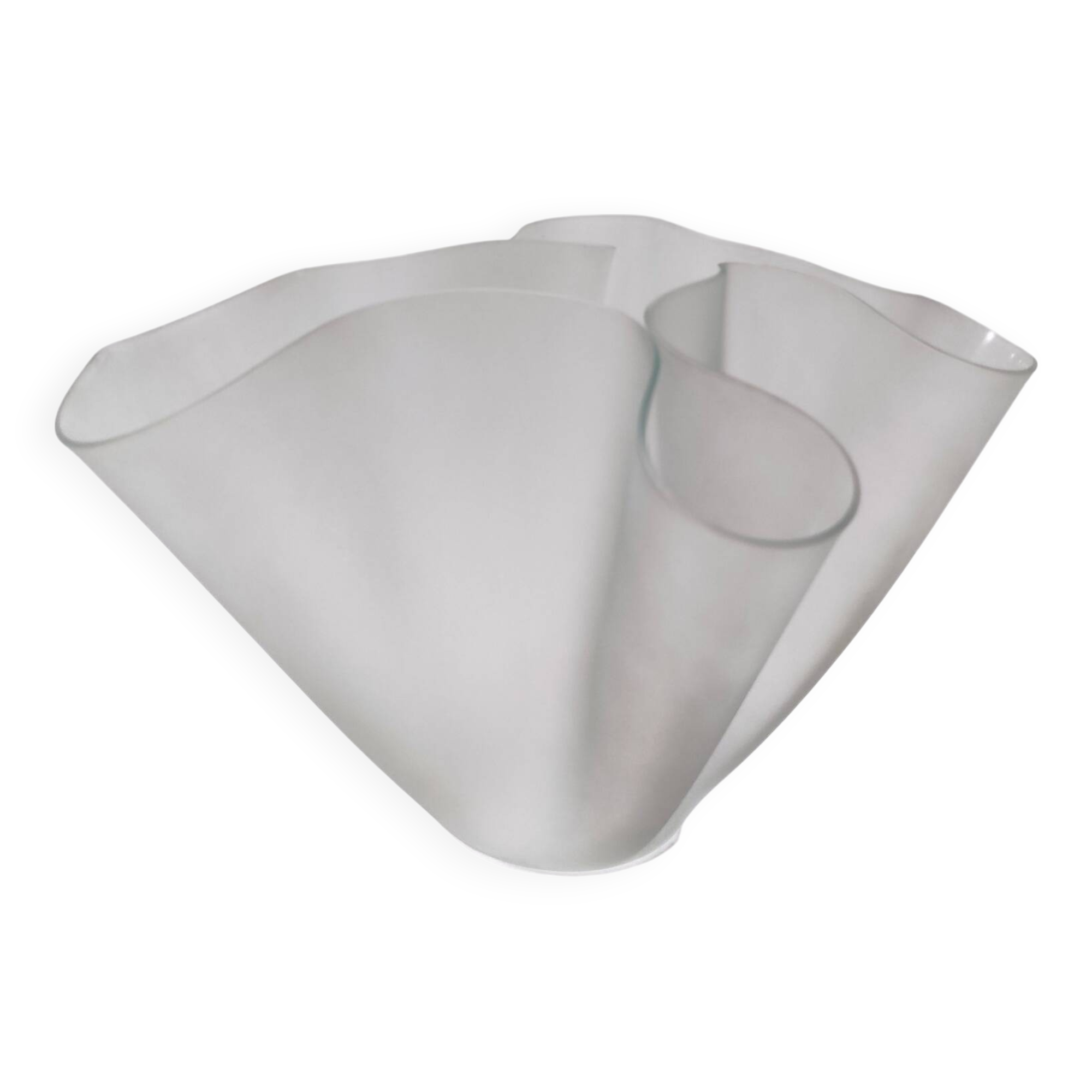 Transparent Etched Glass Vase "Cartoccio" by Pietro Chiesa for Fontana Arte