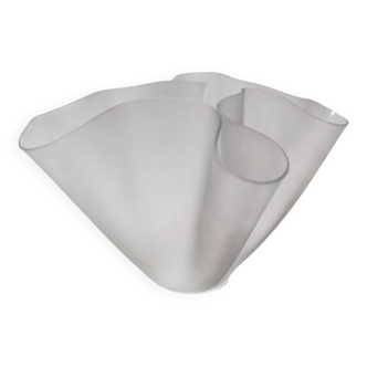 Transparent Etched Glass Vase "Cartoccio" by Pietro Chiesa for Fontana Arte