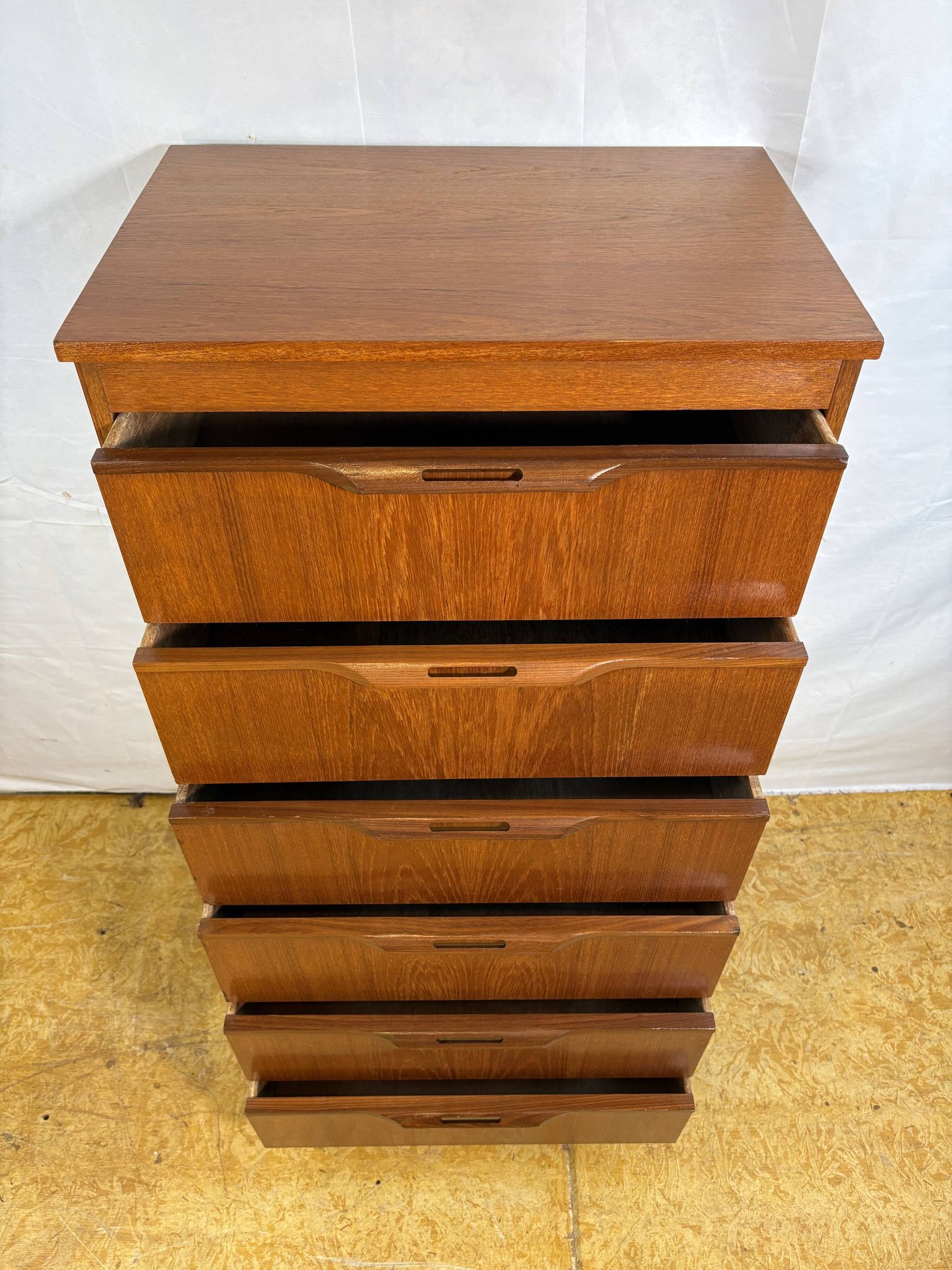 Mid-Century Retro Vintage Teak Chest of Drawers by Sakol 1960s  Six Drawers