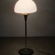 1960s Lidokov Space Age Brass and Opaline Glass Floor Lamp