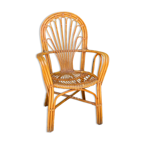 Fauteuil en rotin vintage