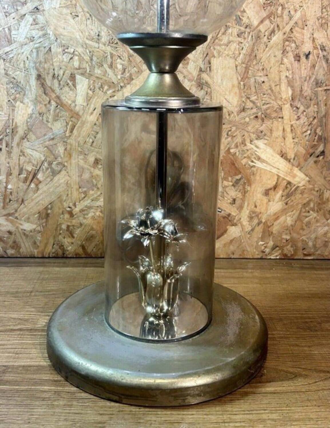 Large vintage lamp See Delmas 1970s glass and metal modern design