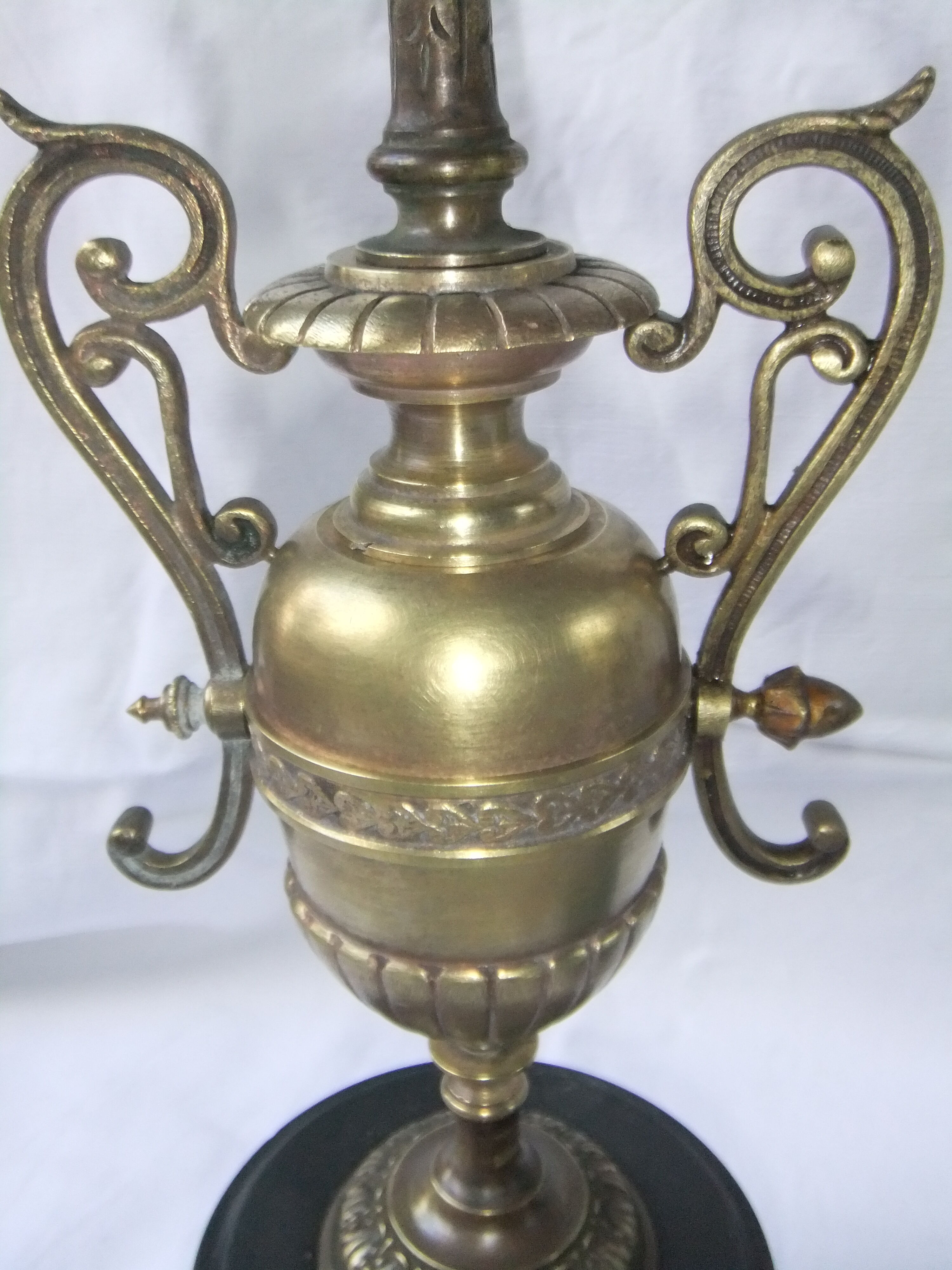 Pair of bronze Napoleon III marble candelabra with mantelpiece decoration