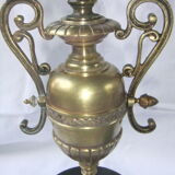 Pair of bronze Napoleon III marble candelabra with mantelpiece decoration