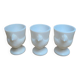 Lot de 3 coquetiers poule Arcopal blanc vintage
