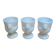 Lot de 3 coquetiers poule Arcopal blanc vintage