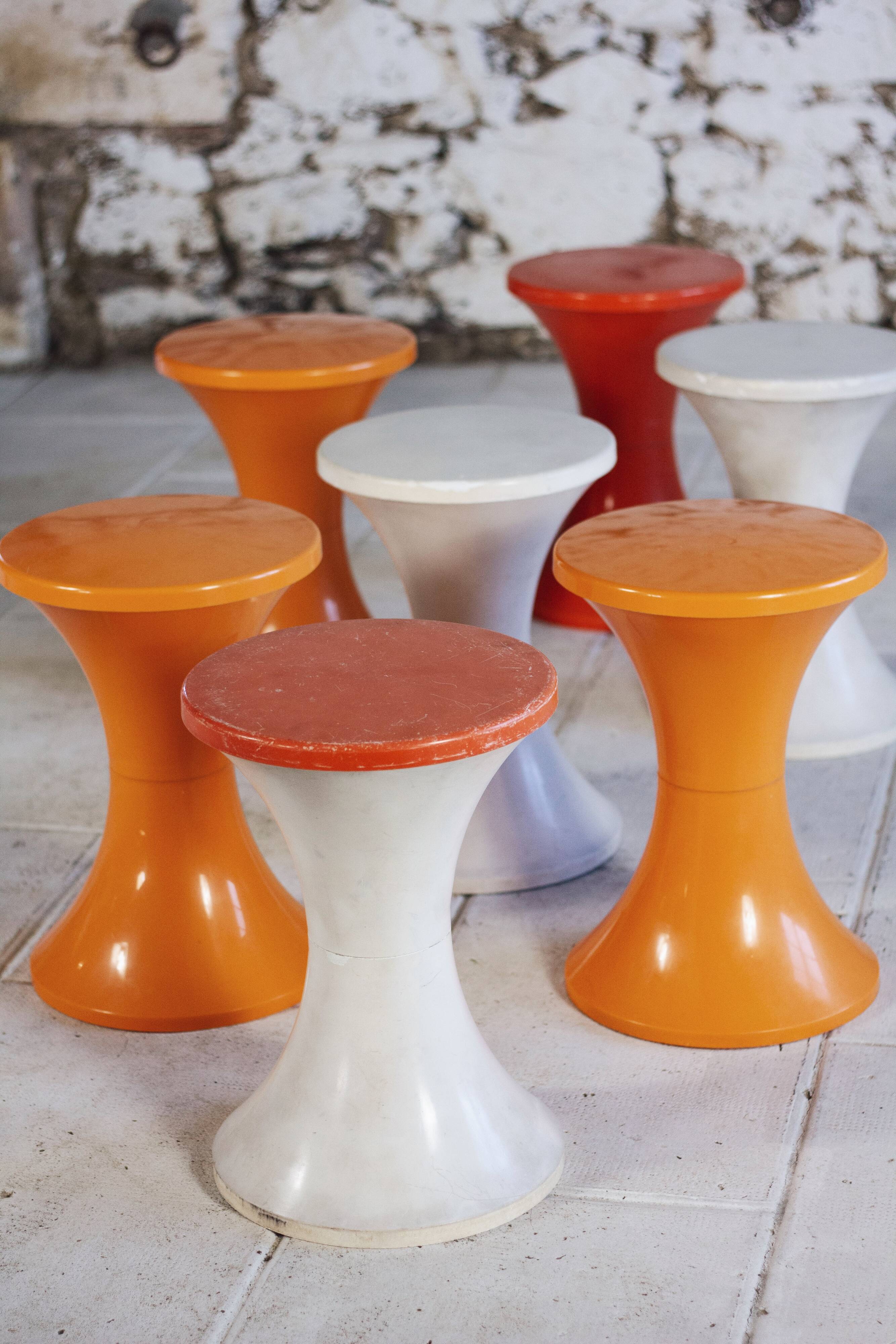 White Tam Tam stool by Henri Massonnet for Stamp, 1970