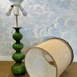 Green ceramic sun lamp/table, Kaiser Leuchten, Germany, 1960s elegance.