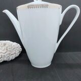 Porcelain coffee maker of Sologne "the motte" white and gold