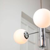 Vintage Italian Chrome and Opaline Chandelier
