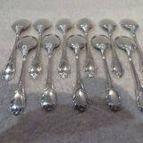11 silver-plated ice cream scoops by Christofle Marly, 13.3 cm