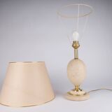 Philippe Barbier lamp travertine brass Hollywood Regency
