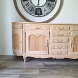 Low buffet in renovated solid cherry wood – Revisited Louis XV style – 250 cm