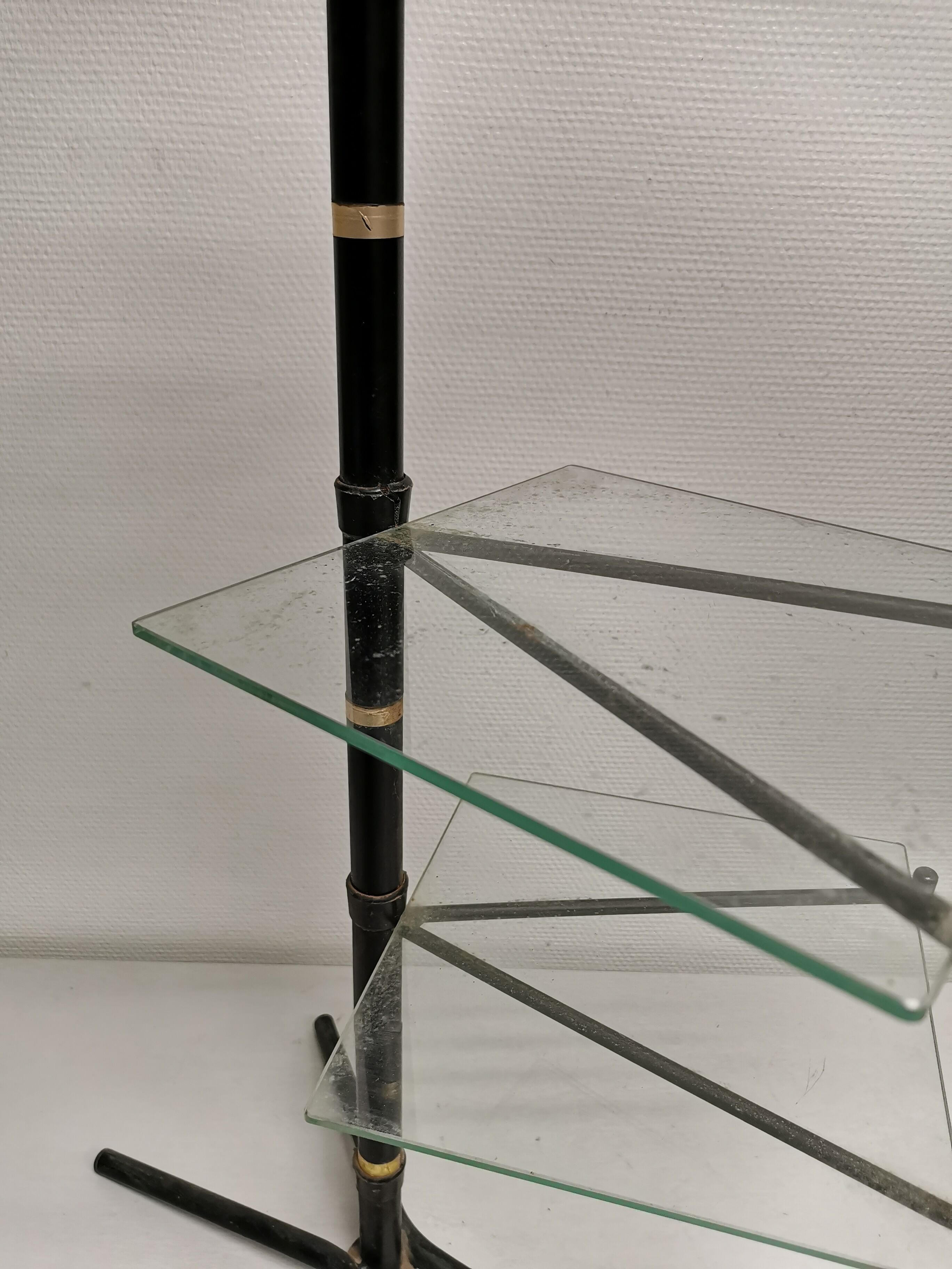 Présentoir à plantes vintage 1950 / 1960, étagères en verre