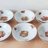 Set of 12 bowls decorated with Creartis Renaix fruit