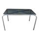 Smoked glass table and chrome space age 1975