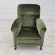 1950s, Danish highback relax armchair, furniture velour, beech wood.