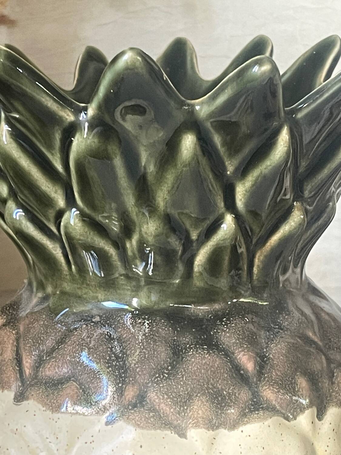 Pair of Rhoda stoneware pineapple vases