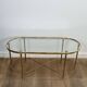 Oblong Coffee Table in Brass and Glass, by Maison Baguès, 1960s.